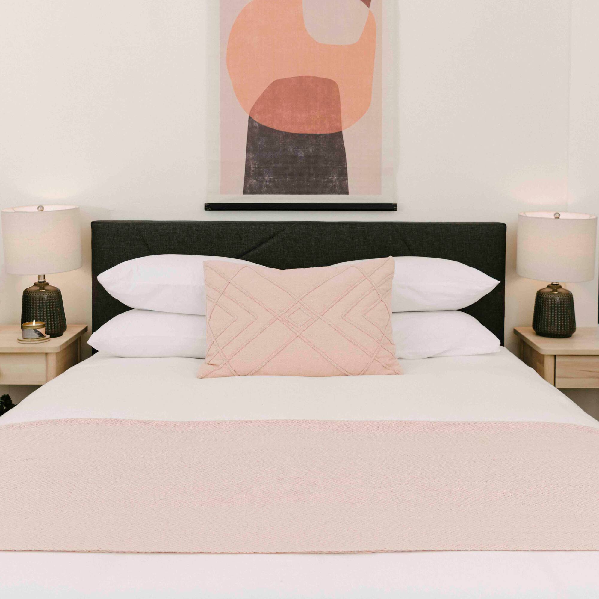 Hello Honey® Embroidered Cotton Geometric Lumbar Pillow